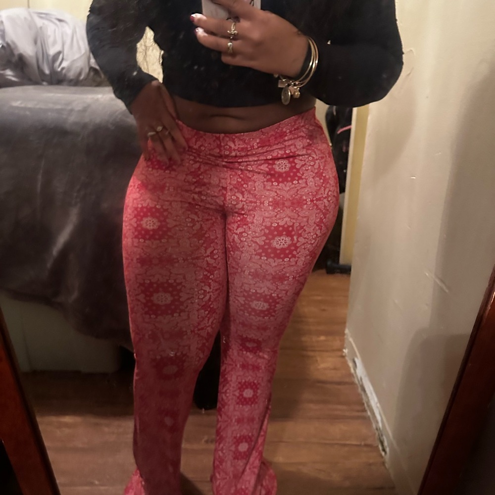 Flare red pants